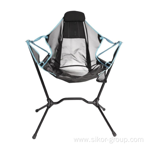 Outdoor rocking chair Aluminum alloy ultralight camping fishing chair barbecue portable folding backrest beach moon chair